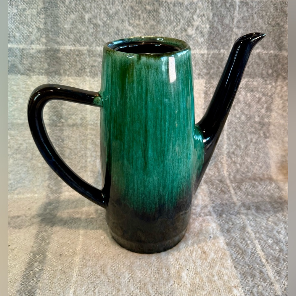 Vintage Blue Mountain Pottery Coffee Pot Blue & Green Drip Glaze